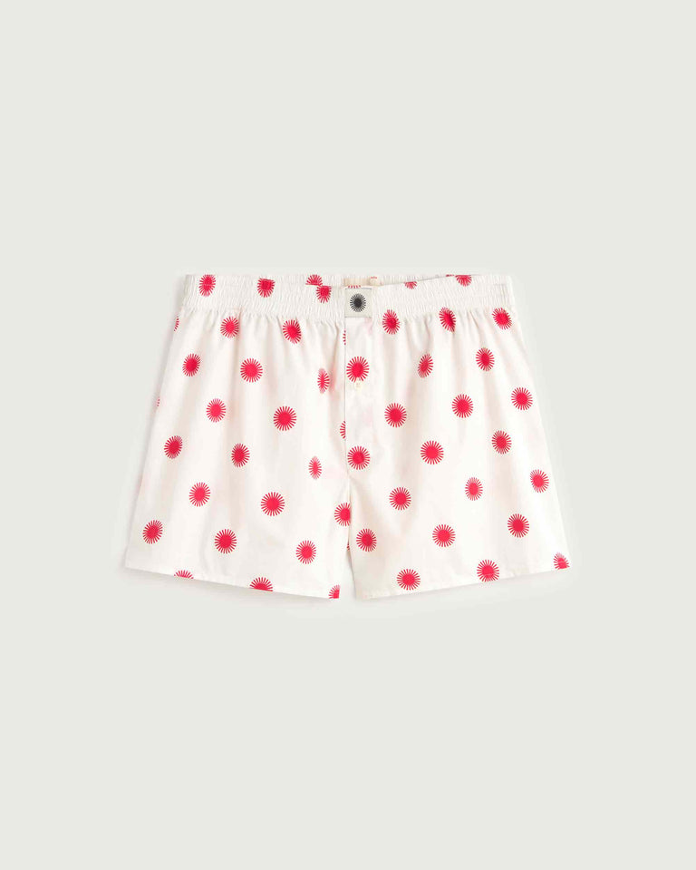 Boxers blancos sol rojo sostenible silueta - 1