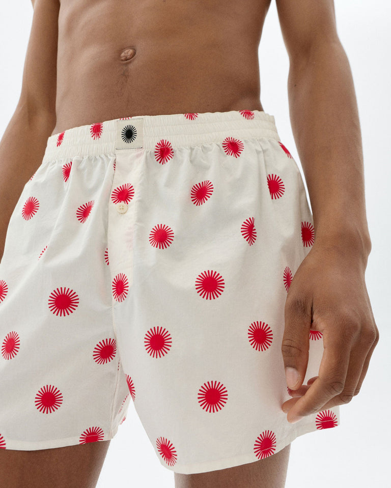 Boxers blancos sol rojo sostenible - 3