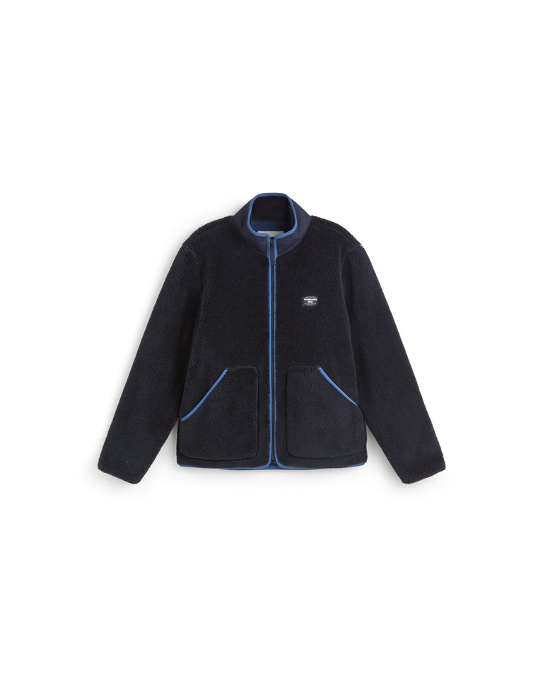 Chaqueta borreguito navy Marcos sostenible silueta - 1