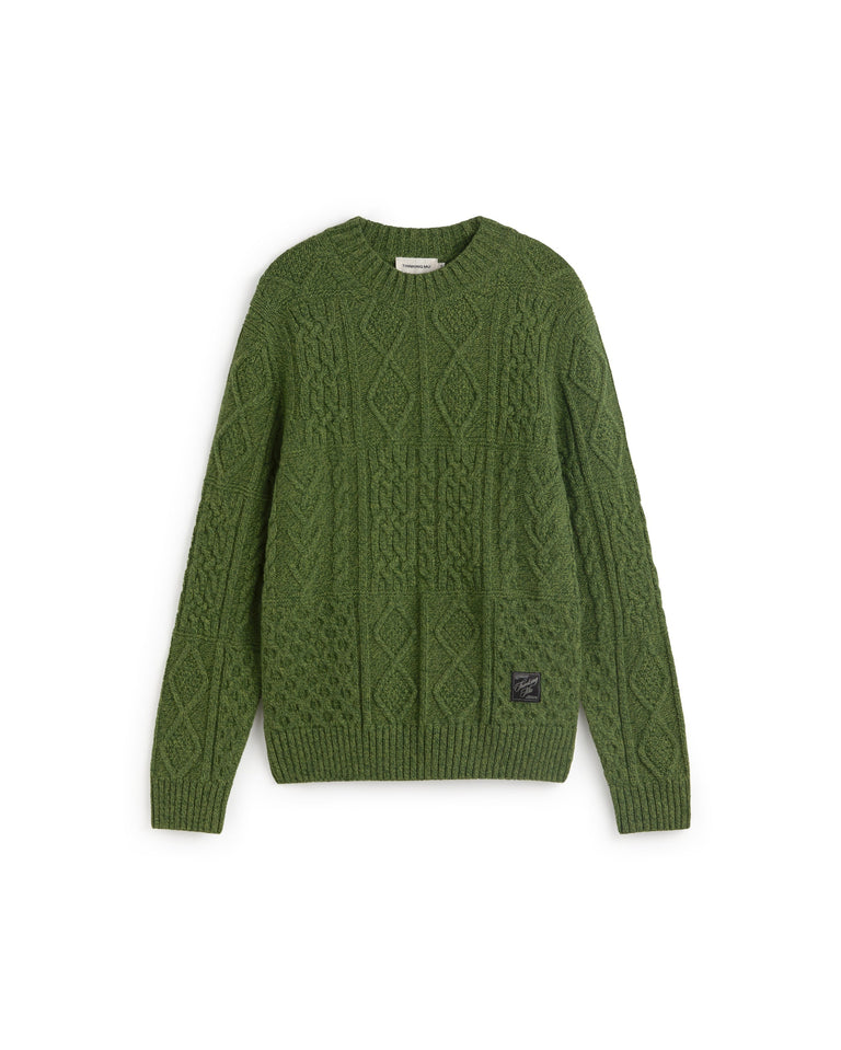 Jersey lana verde Rasta sostenible silueta - 1