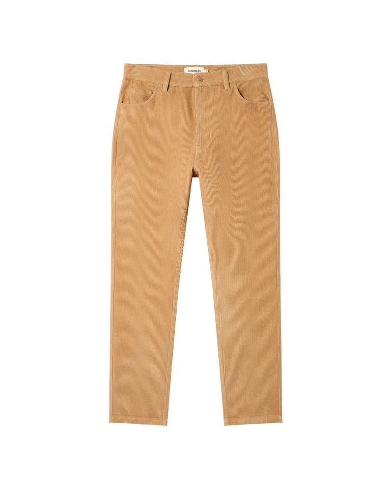 Pantalón beige pana 5 pockets sostenible - silueta 2