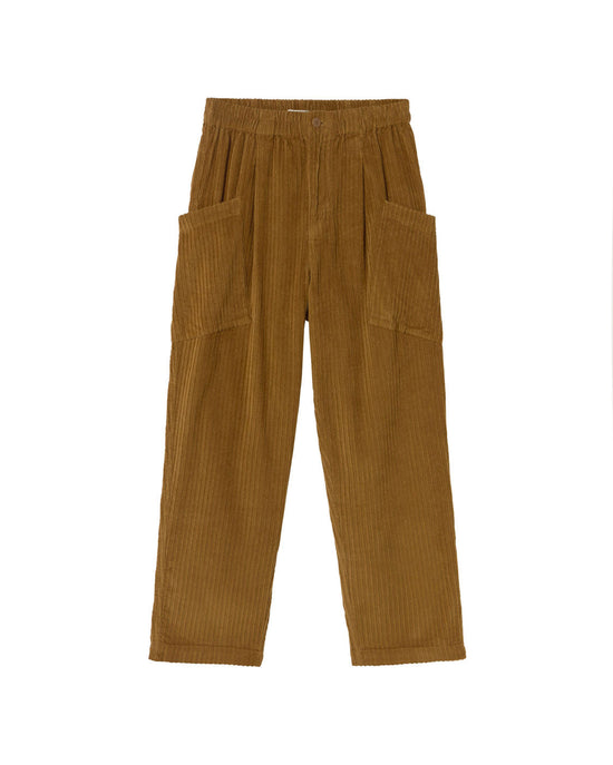 Pantalón relaxed cargo pana amarillo Max sostenible silueta - 1