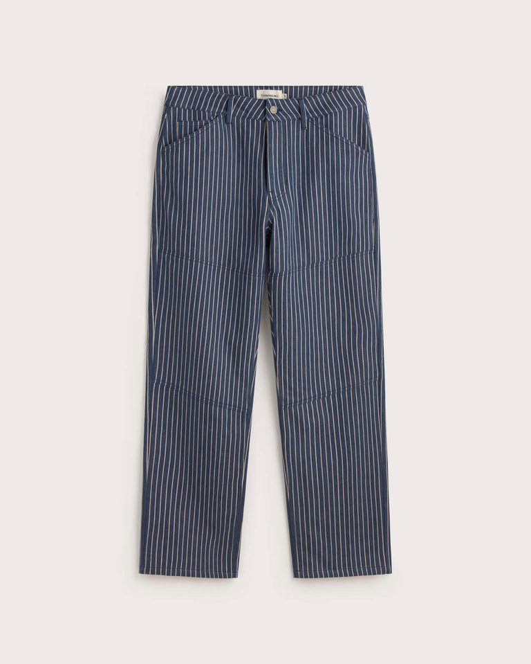 Pantalón recto rayas tinte natural Stan sostenible silueta - 1