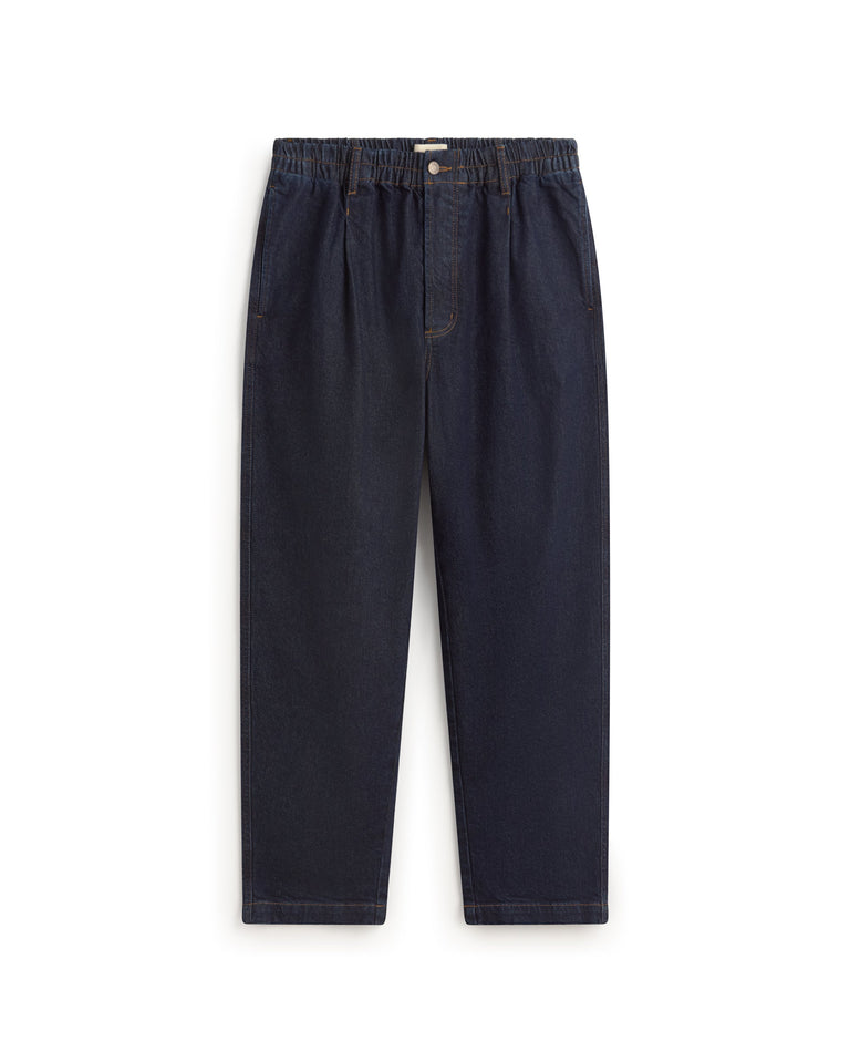 Jeans loose dark navy Luc sostenible silueta - 1