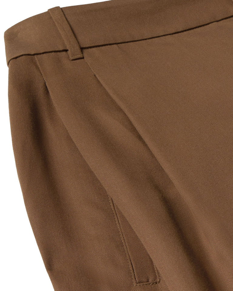Pantalón carrot pinza marrón Sigurd sostenible silueta - 3