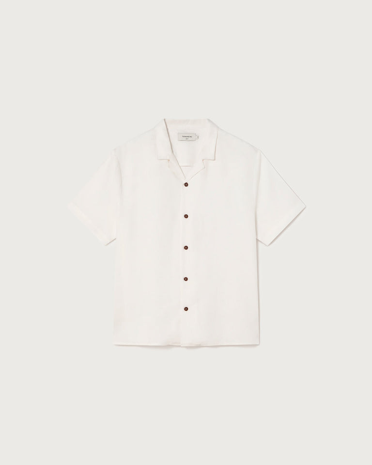 Camisa blanca hemp Jules unisex-silueta