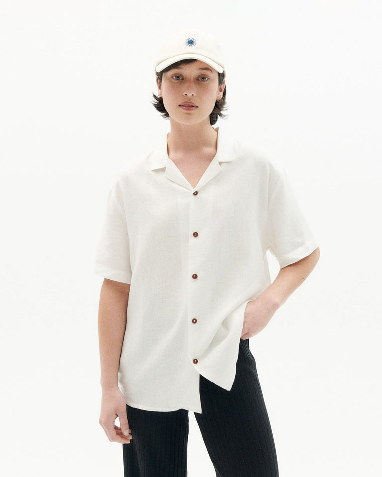 Camisa blanca hemp Jules unisex-2