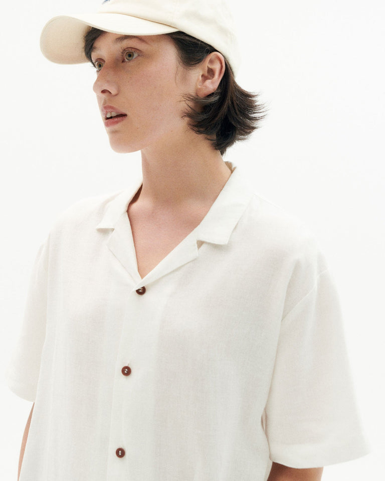 Camisa blanca hemp Jules unisex-3