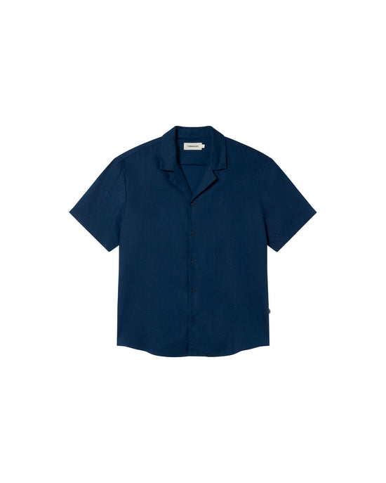 Camisa azul hemp Jules sostenible-silueta-1