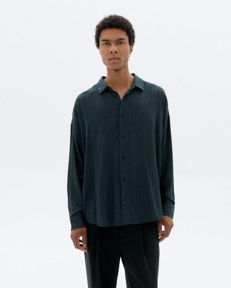 Camisa rayas verde Ecovero Haru sostenible - 1