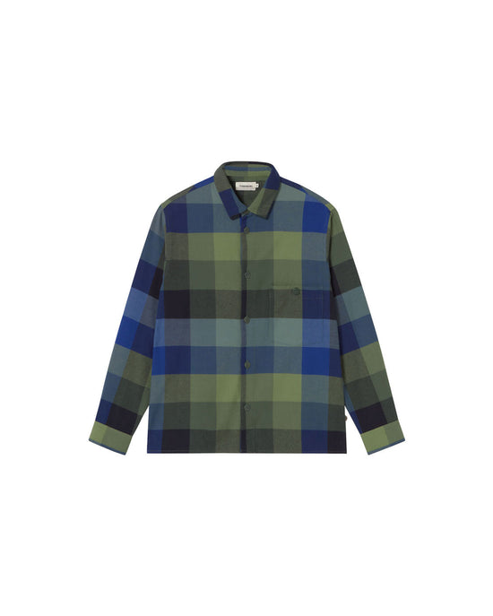 Camisa verde cuadros Theo sostenible silueta - 1