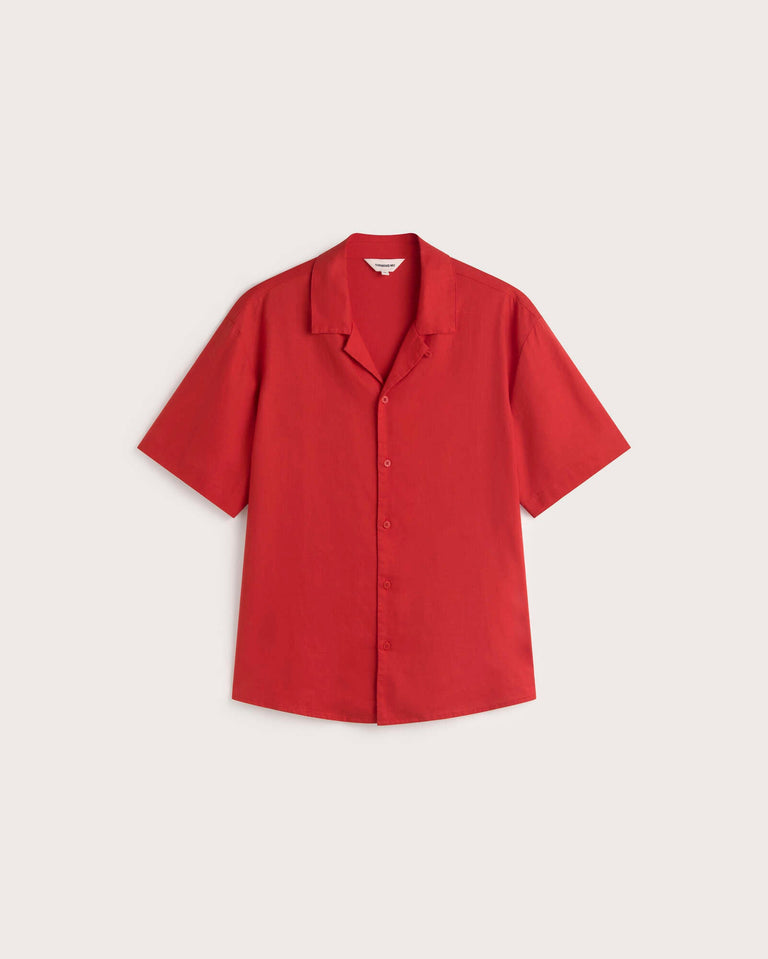 Camisa roja hemp Junior sostenible silueta - 1