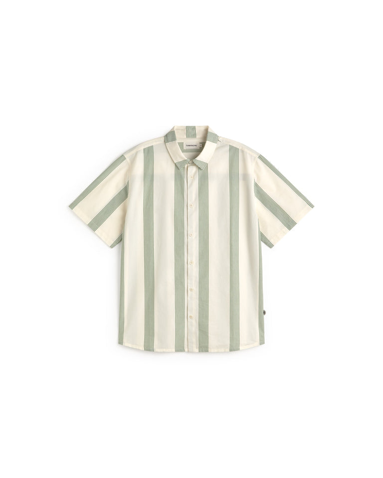 Camisa popelin rayas verde Tom sostenible silueta - 1
