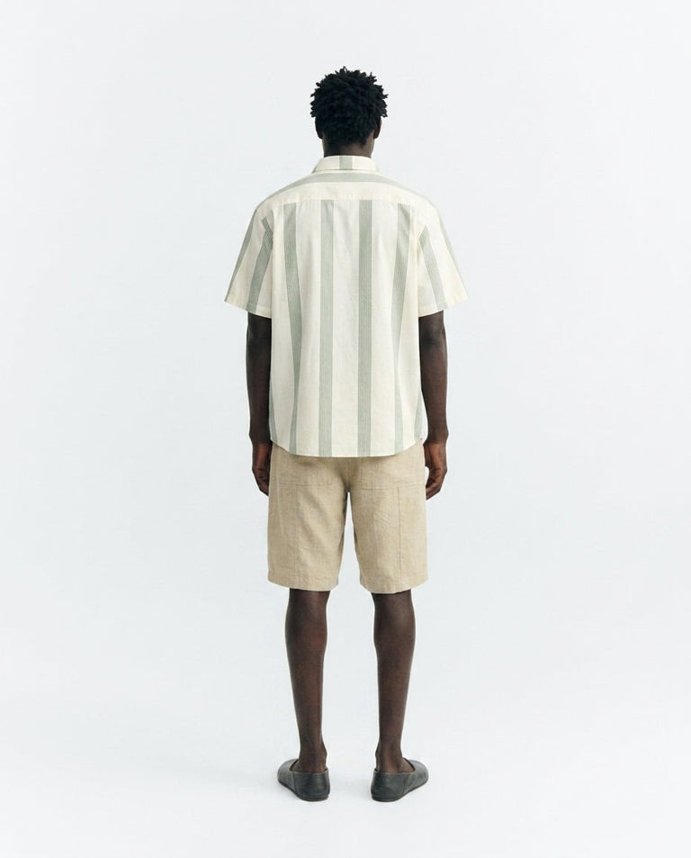 Camisa popelin rayas verde Tom sostenible - 3