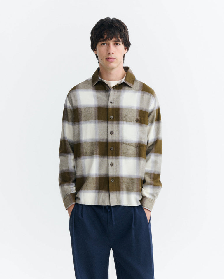Sobrecamisa cuadros verde ashe Theo sostenible - 2
