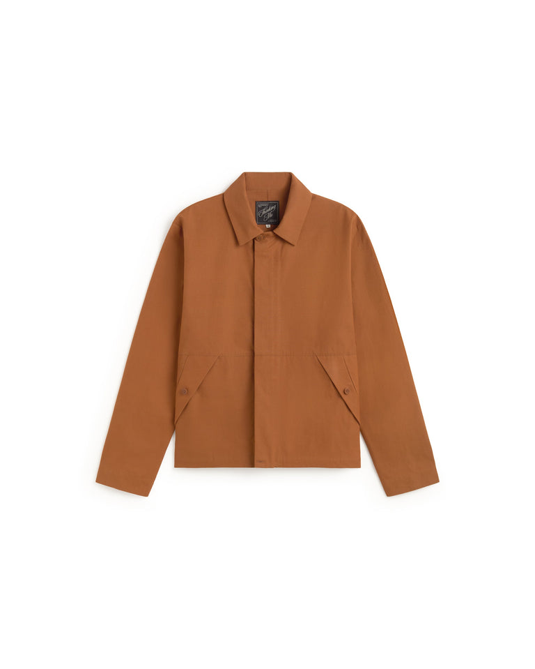 Chaqueta tinte natural marrón Daniel sostenible silueta - 1