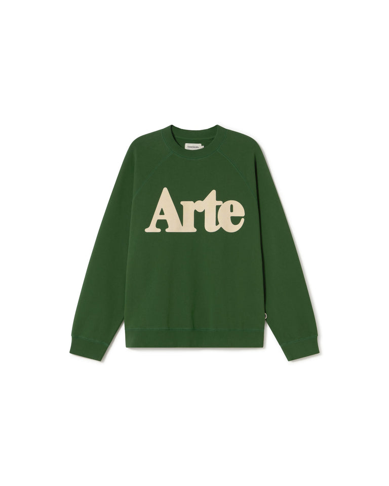 Sudadera verde arte Pepe sostenible- silueta 1