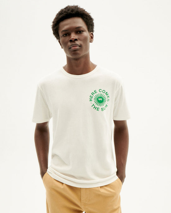 Camiseta blanca Happy sun sostenible-1