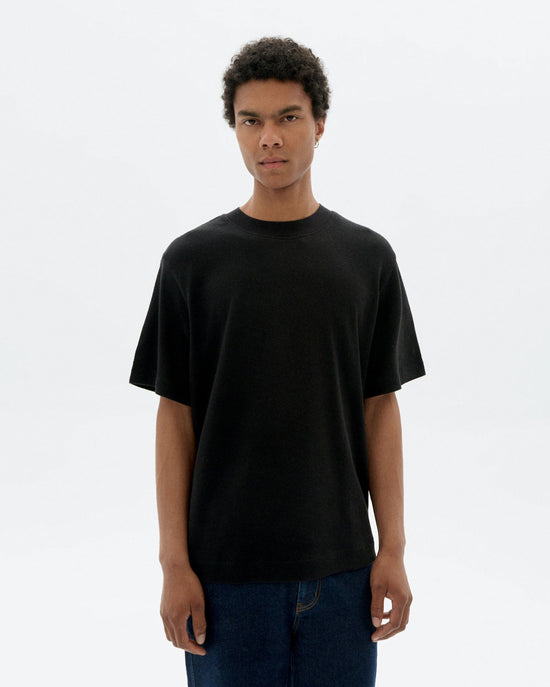 Camiseta loose negra hemp Roy sostenible - 1