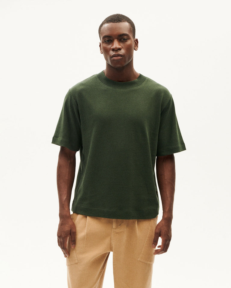 Camiseta gruesa verde hemp Roy sostenible-1