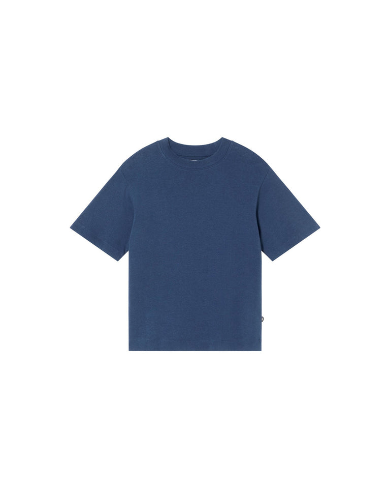 Camiseta gruesa azul hemp Roy sostenible-silueta-1