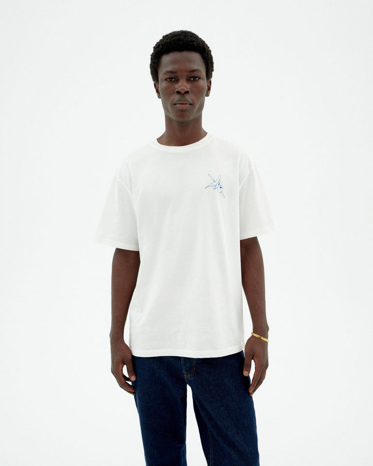 Camiseta blanca chiringuito Aaron sostenible-1