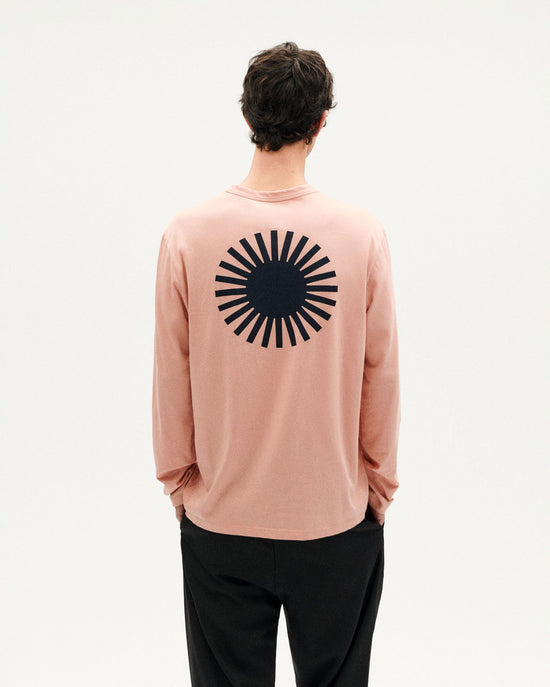 Long-sleeved pink sun t-shirt with black back Emilio