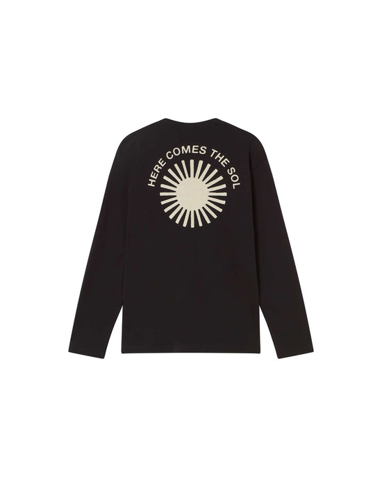 Camiseta negra sol retro Emilio sostenible - silueta 2