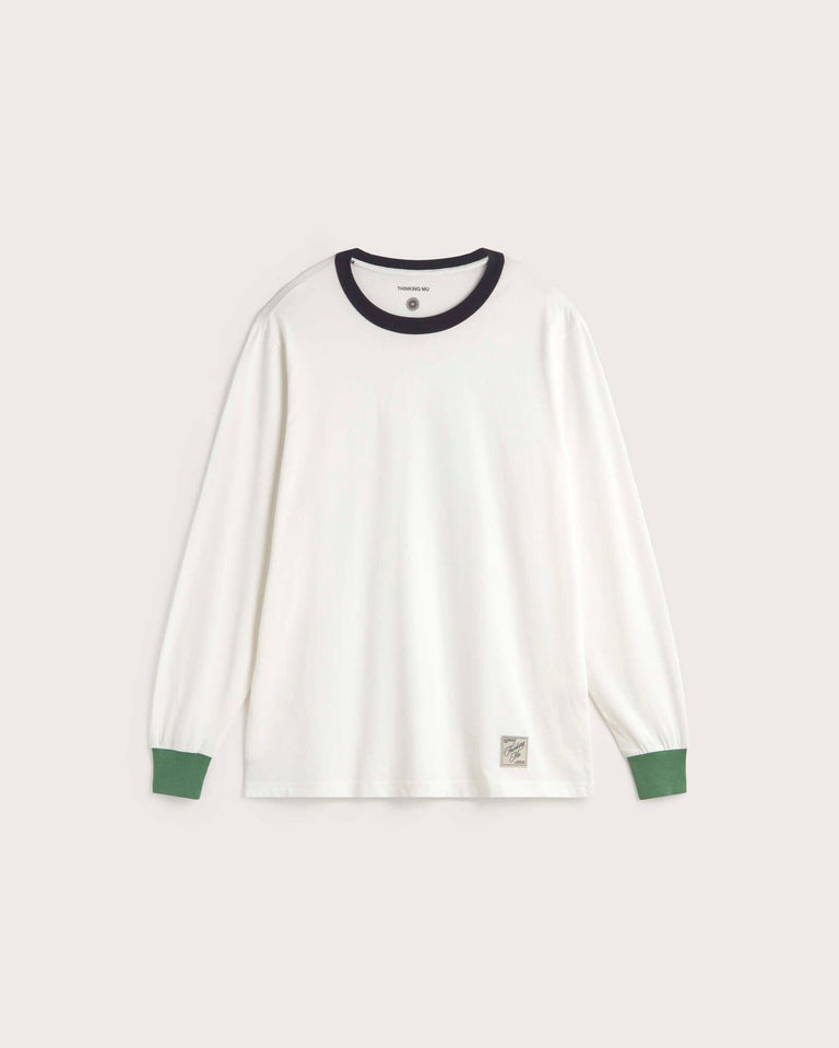 Camiseta manga larga puños verdes Emilio R sostenible silueta - 1