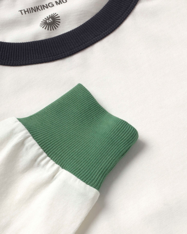 Camiseta manga larga puños verdes Emilio R sostenible silueta - 2