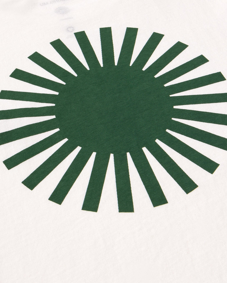 Camiseta manga larga blanca sol espalda verde Emilio sostenible silueta - 2