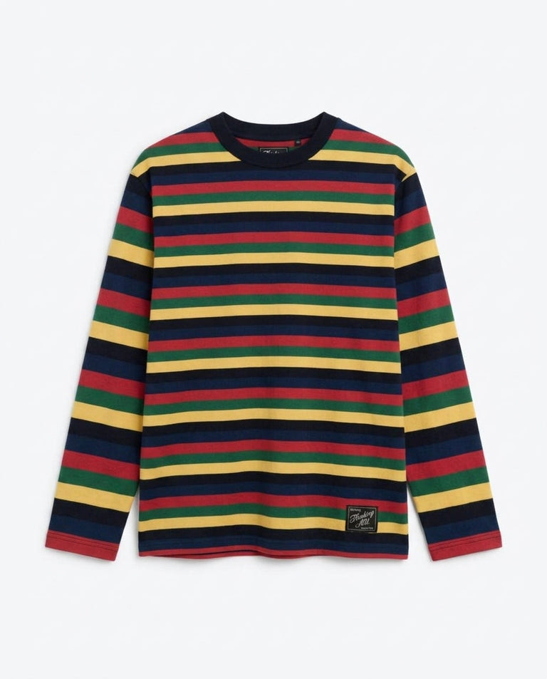 Camiseta manga larga rayas multicolor Emilio R sostenible silueta - 1