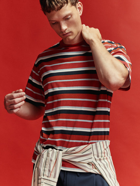 Aaron R kiki-striped t-shirt
