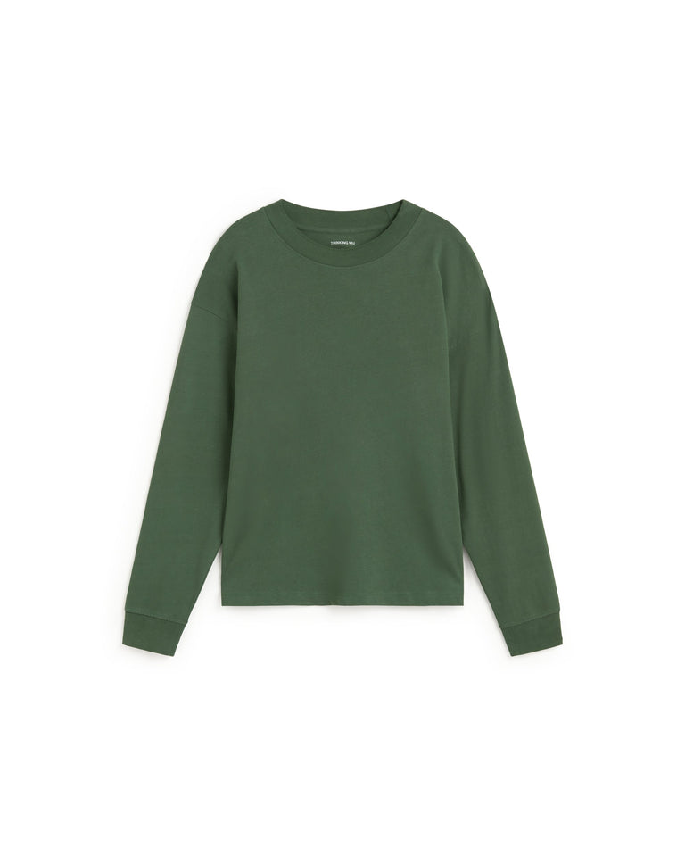 Camiseta oversize verde Doug sostenible silueta - 1