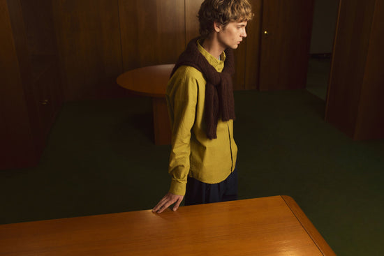 Haru green oversized seersucker shirt