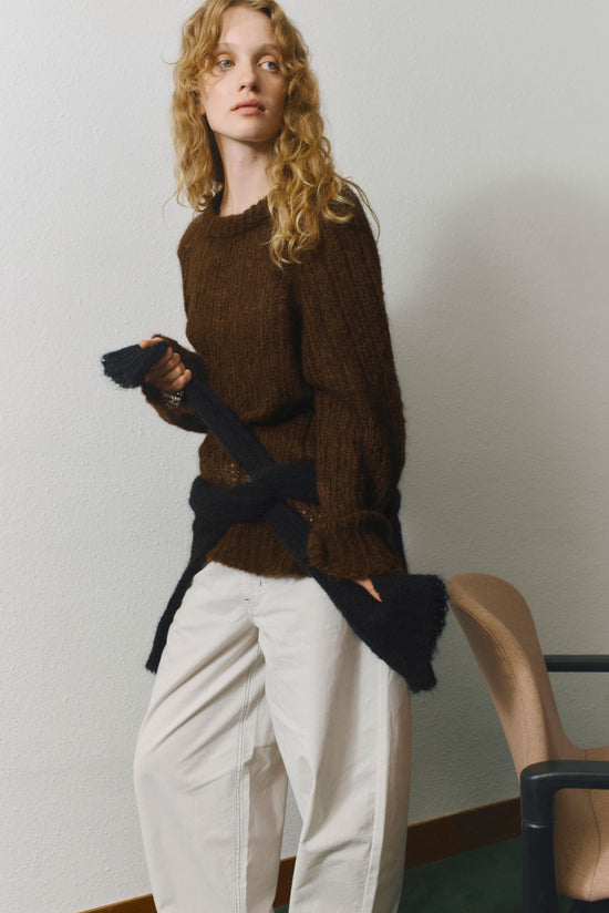 Transparent brown alpaca wool sweater Amal
