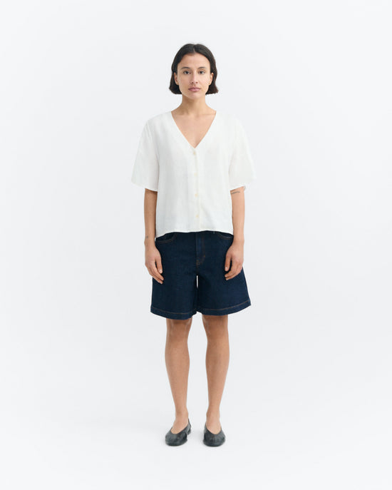 Blusa blanca hemp Libelula sostenible - 1