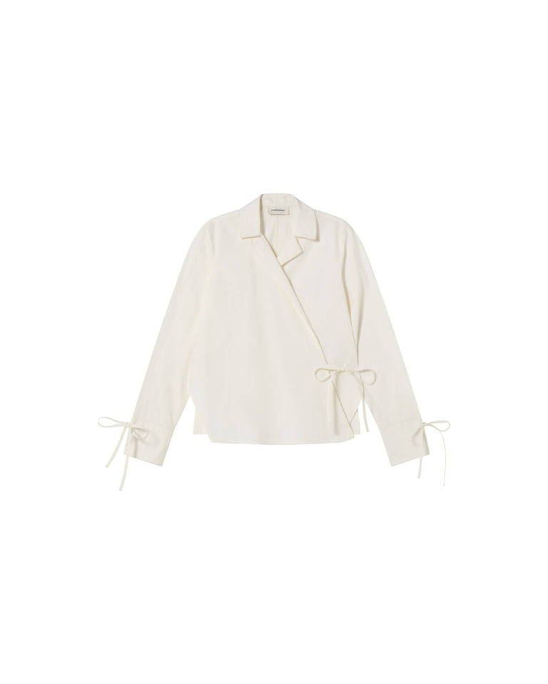 Blusa blanca Lenie sostenible - silueta 1