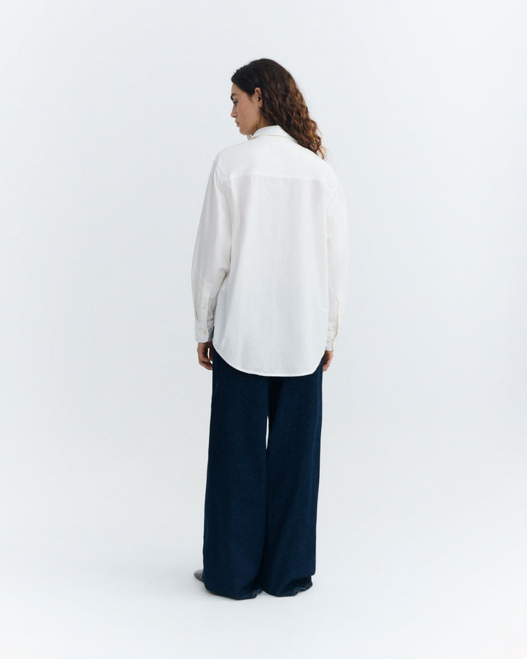 Blusa oversize popelin concha Odie sostenible - 4