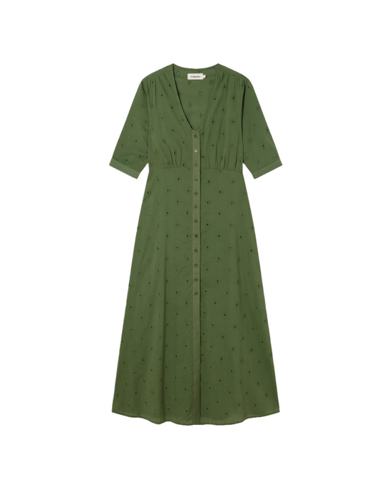 Camellia cactus green dress