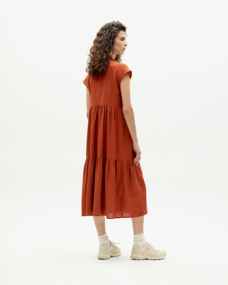 Vestido rojo hemp Ona sostenible -4