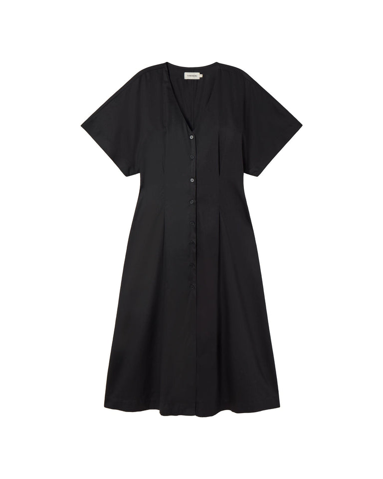 Vestido negro Laura sostenible - silueta 1