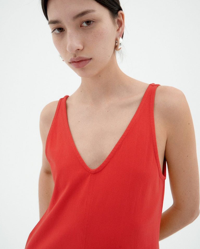Vestido rojo Sade sostenible-3