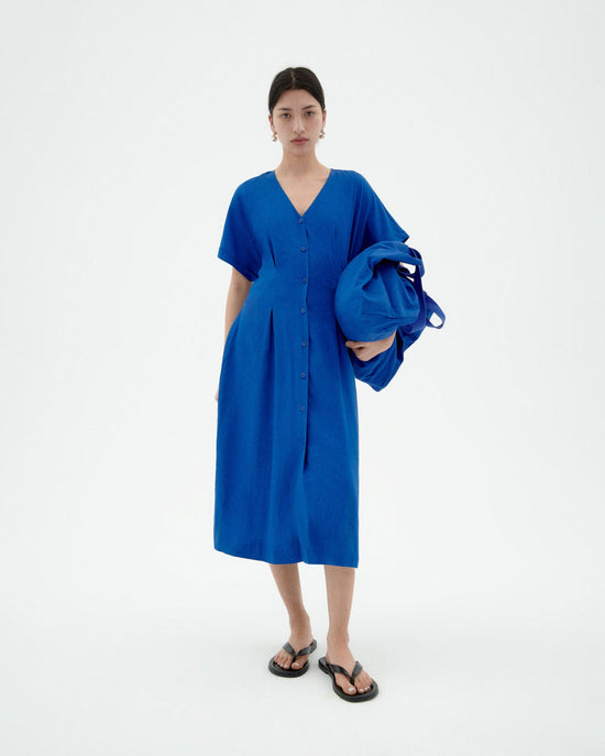 Vestido azul hemp Laura sostenible-1