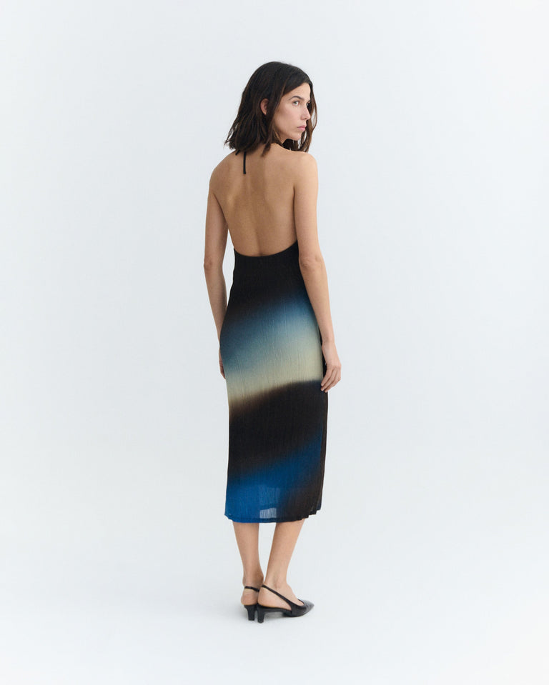 Vestido midi plisado marrón glass Miriam sostenible - 4