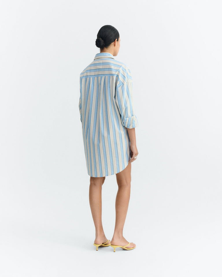 Vestido camisero corto rayas Aurel sostenible - 7