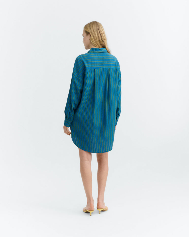 Vestido camisero corto rayas windsor Aurel sostenible - 4