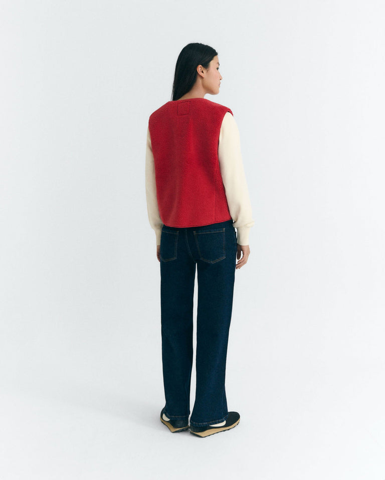 Chaleco borreguito rojo Jay sostenible - 5