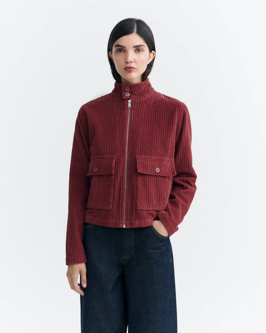 Chaqueta pana roja Delia sostenible - 3