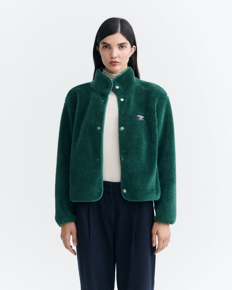 Chaqueta borreguito verde Kourtney sostenible - 2